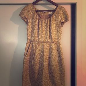 J. Crew gold madmen dress